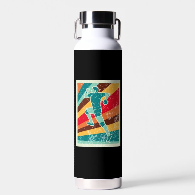 Botella De Agua Retro de jugador de balonmano (Delantero)