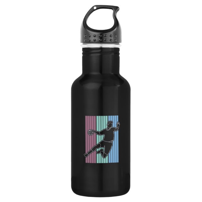 Botella De Agua Retro de jugador de balonmano (Anverso)