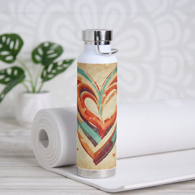 Botella De Agua Retro en forma de corazón (Yoga)