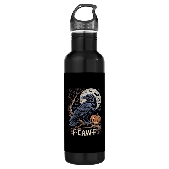 Botella De Agua Retro F-Caw-F Bird Crow Funny Crow Bird Cawing Gru (Anverso)