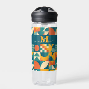 Botella De Agua Retro Geométrico Personalizado