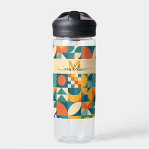 Botella De Agua Retro Geométrico Personalizado