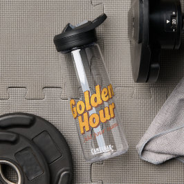 Botella De Agua Retro Hora Dorada - Estética de los 90 Tipografía 