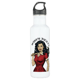 Botella De Agua Retro Pinup "Who's Next?" Water Bottle
