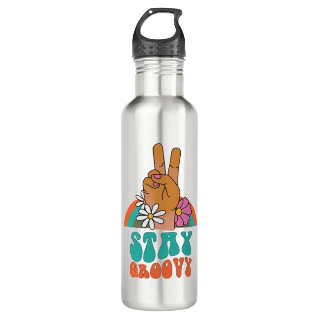 Botella de agua Retro Stay Groovy (Anverso)