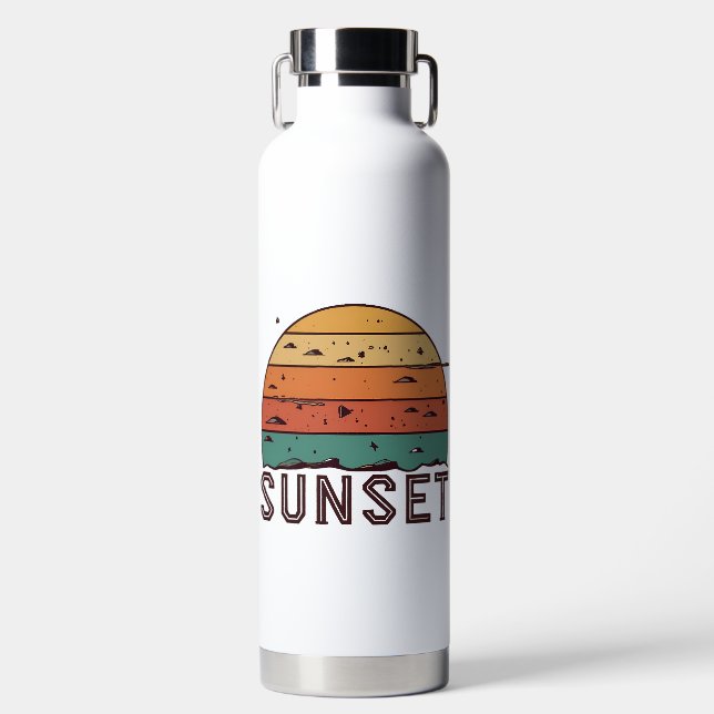 Botella De Agua Retro Sunset Horizon Graphic Mug' (Delantero)