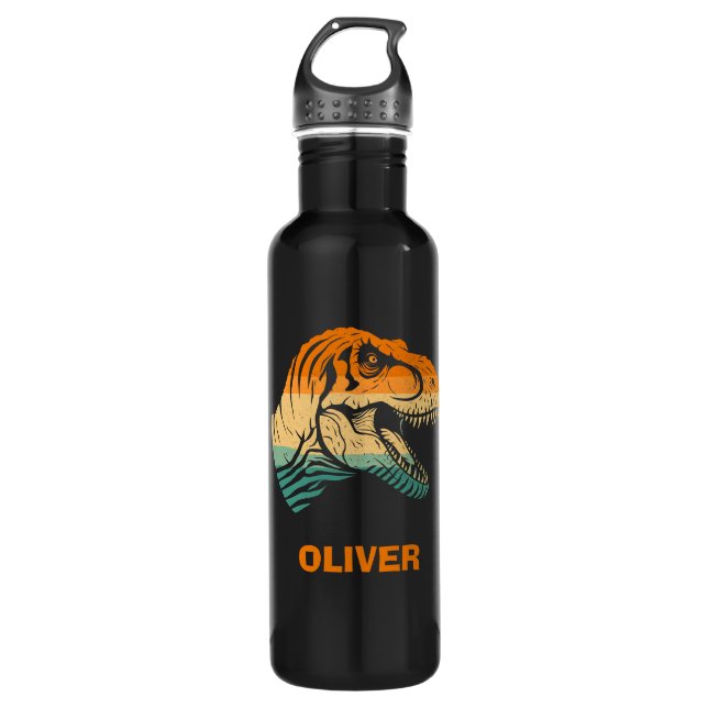 Botella De Agua Retro T-rex Dinosaur (Anverso)