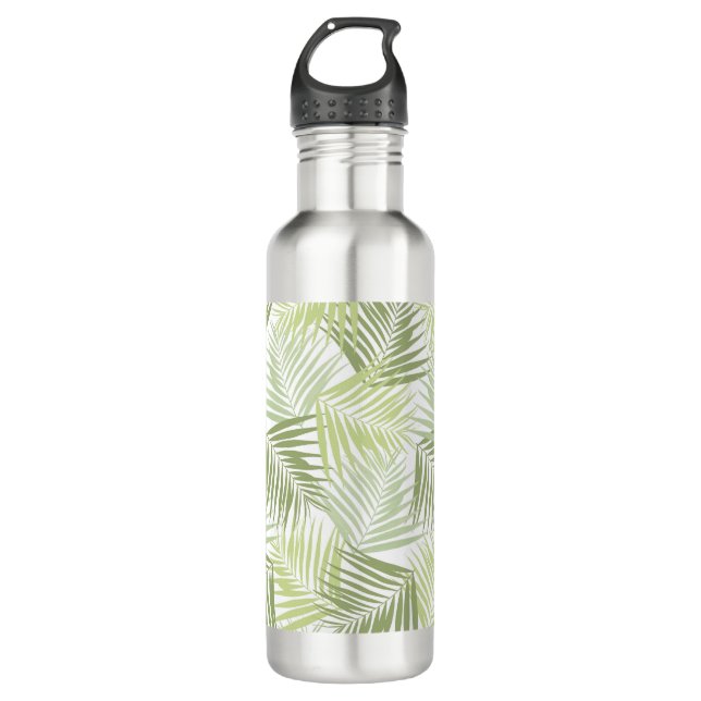 Botella De Agua Retro tropical #1 #palmas #decoración #arte (Anverso)