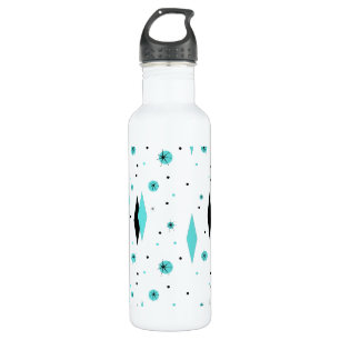 Botella de agua Retro Turquesa Diamantes & Starbur