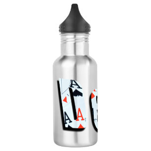 Botella de agua reutilizable de póquer, trato, log
