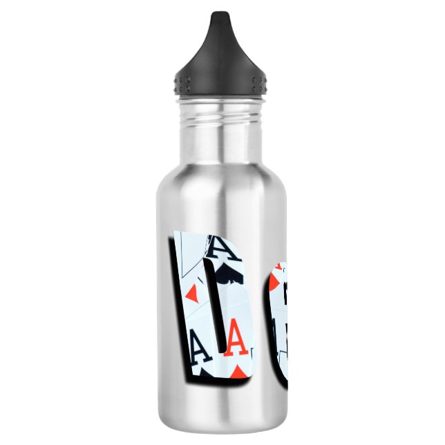 Botella de agua reutilizable de póquer, trato, log (Izquierda)