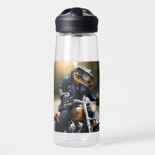 Botella De Agua **"Rex reactivado: T-Rex en cuero en motocicleta