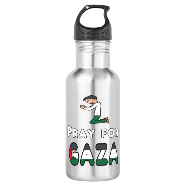 Botella De Agua Rezar por Gaza (Anverso)