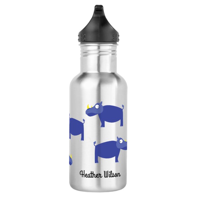 Botella de agua Rhino Kid Rhinoceros con nombre (Derecha)