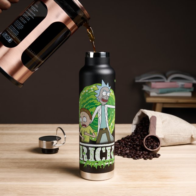 Botella De Agua RICK AND MORTY™ | Salpicadura verde (Café)