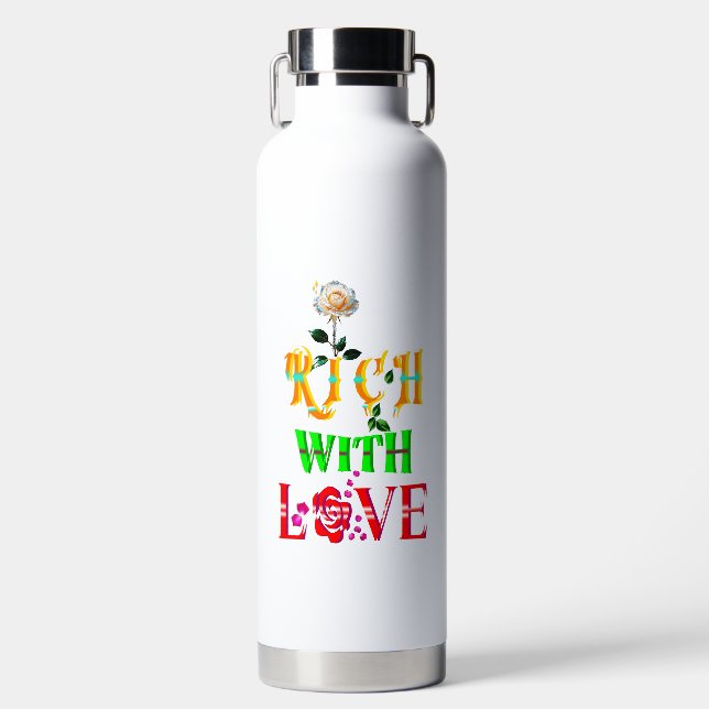 Botella De Agua Rico con amor (Delantero)