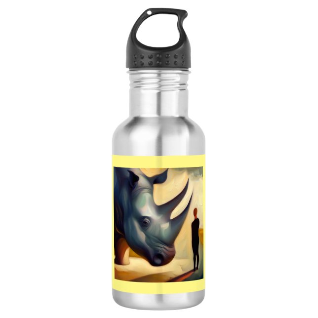 Botella De Agua Rinoceronte animal espiritual 2 (Anverso)