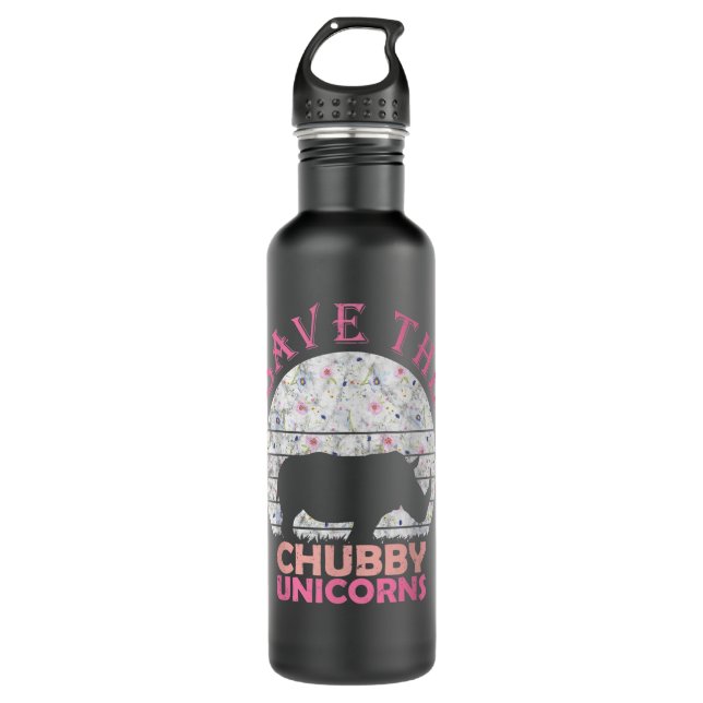Botella De Agua Rinoceronte floral para Chicas - Salven a los Unic (Anverso)