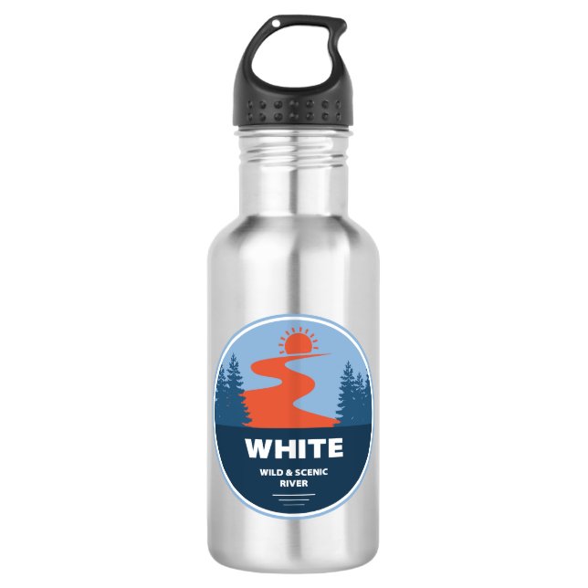 Botella De Agua Río Oregón blanco salvaje y escénico (Anverso)