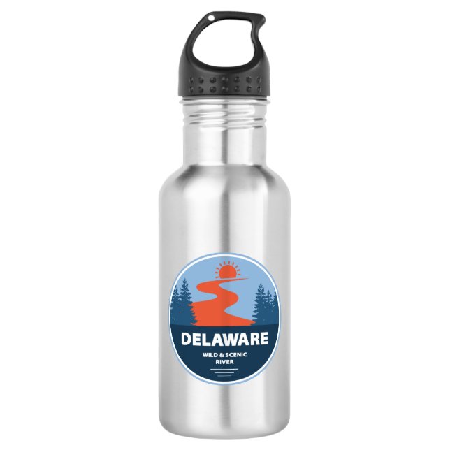 Botella De Agua Río Salvaje Y Escenario De Delaware (Anverso)