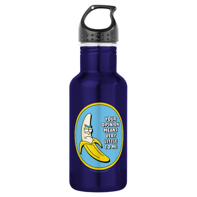 Botella De Agua RIQUEZA Y MORTY™| Banana Rick Badge (Anverso)