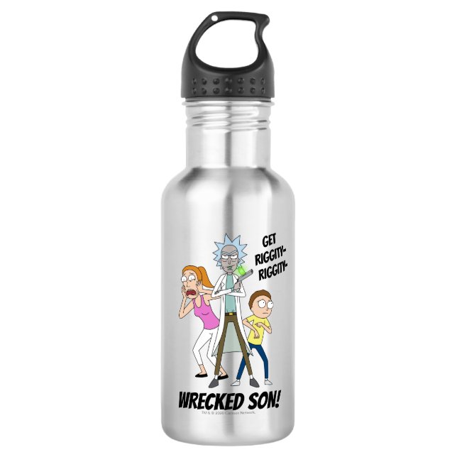 Botella De Agua RIQUEZA Y MORTY™| Rick, Morty y Summer (Anverso)