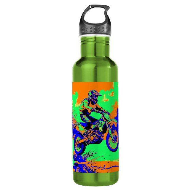 Botella De Agua River Hopping - Motocross Rider (Anverso)