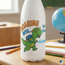Botella De Agua Roaring Into Kindergarten Personalized Dinosaur