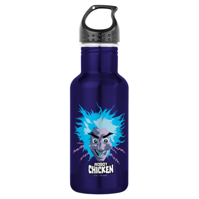 Botella De Agua Robot Chicken Scientist Head Graphic (Anverso)
