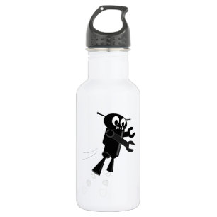 Botella De Agua Robot volador negro
