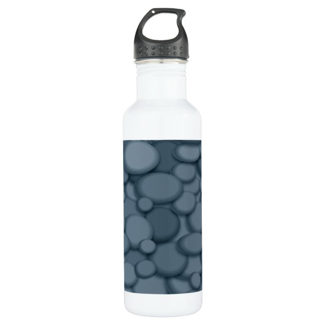 Botella De Agua Rock del río Azul Pebbles Art (Anverso)