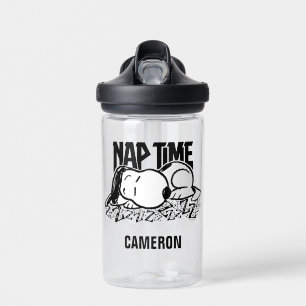 Botella De Agua Rock Tees   Tiempo de Nap Snoopy   Añadir su nombr