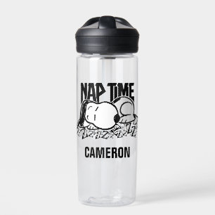 Botella De Agua Rock Tees   Tiempo de Nap Snoopy   Añadir su nombr