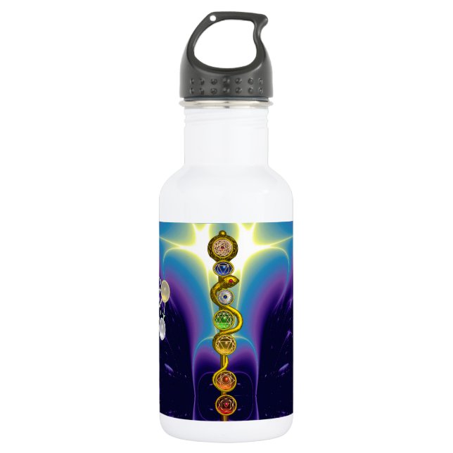BOTELLA DE AGUA ROD DE ASCLEPIUS 7 CHAKRAS,YOGA ,ENERGÍA ESPIRITUA (Anverso)