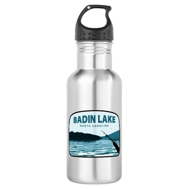Botella De Agua Rod de pesca del lago Badin Carolina del Norte (Anverso)