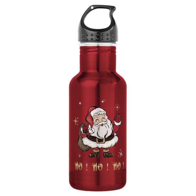 Botella de agua roja de Santa Claus (Anverso)