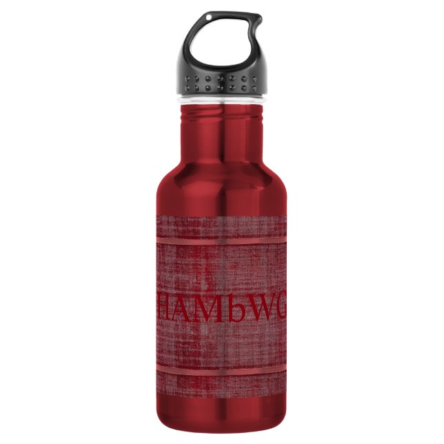 Botella de agua roja/roja HAMbWG (18 oz) (Anverso)