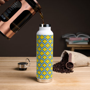 Botella De Agua Rojo azul amarillo y bebé, Entramado, Quatrefoil