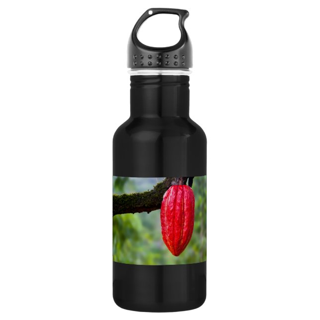 Botella De Agua rojo de la vaina de cacao (Anverso)