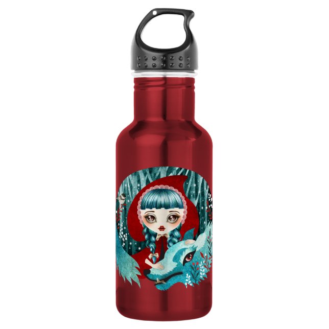 Botella De Agua Rojo del Bosque (Anverso)