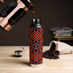 Botella de agua Rojo Fuego Llama Naranja Negro