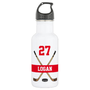 Botella De Agua Rojo personalizado del número del nombre del