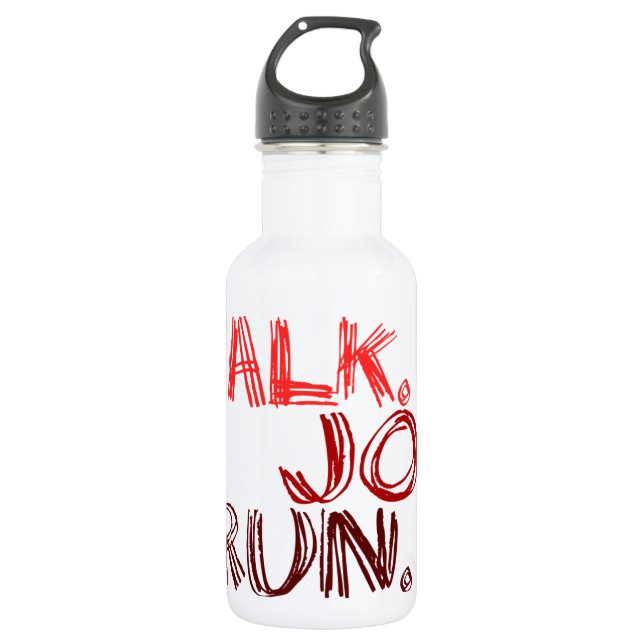 Botella De Agua ROJO WALK JOG RUN (fuente SCRIBBLE) (Anverso)