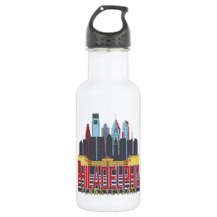 Botella De Agua Rojo y azul de Philly