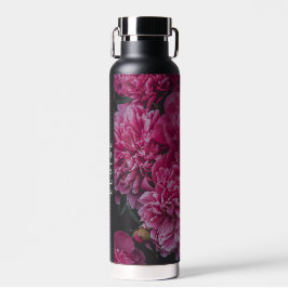 Botella De Agua Romantic and moody Peony Floral Custom Name