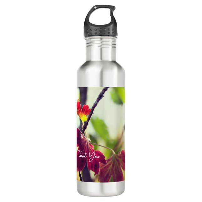 Botella De Agua Romantic Flower Boho – Botanical Fantasy Thanks (Anverso)