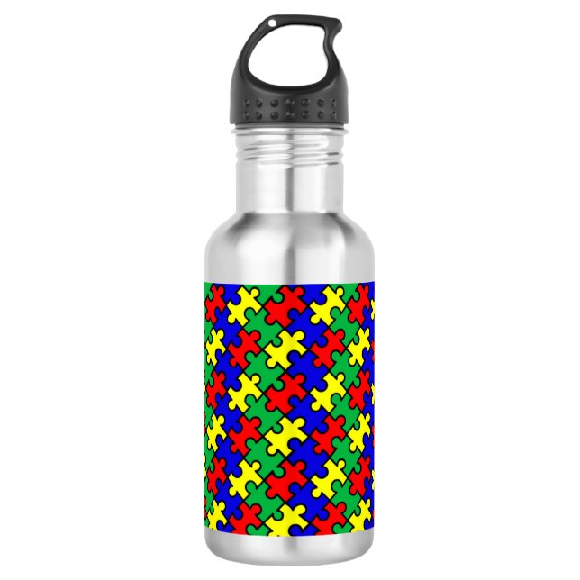 Botella De Agua Rompecabezas Patrón continuo-22675 (Anverso)