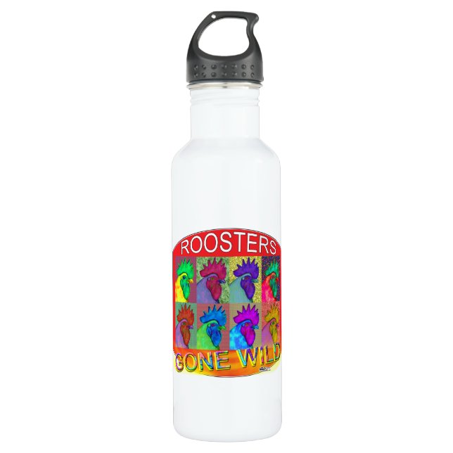 Botella De Agua Roosters Gone Wild #3 (Anverso)