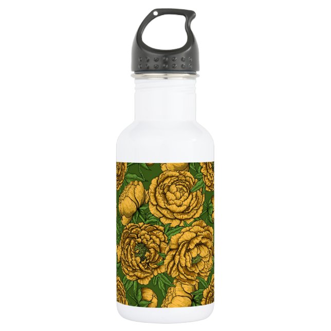 Botella De Agua Ropa de peonía amarilla (Anverso)