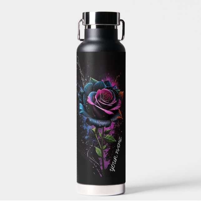 Botella De Agua Rosa 3D personalizada (Delantero)